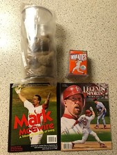 1998-99 Mark McGwire (4) Item Lot - (2) Magazines - Small Wheaties Box - Beanie