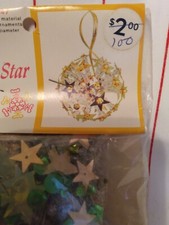Vintage Walco M4147 Mini Shooting Star Crystal Green Cork Christmas Ornament NEW
