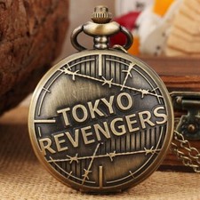 Bronze Tokyo Revengers Japan Anime Unisex Quartz Pocket Watch  Necklace Chain
