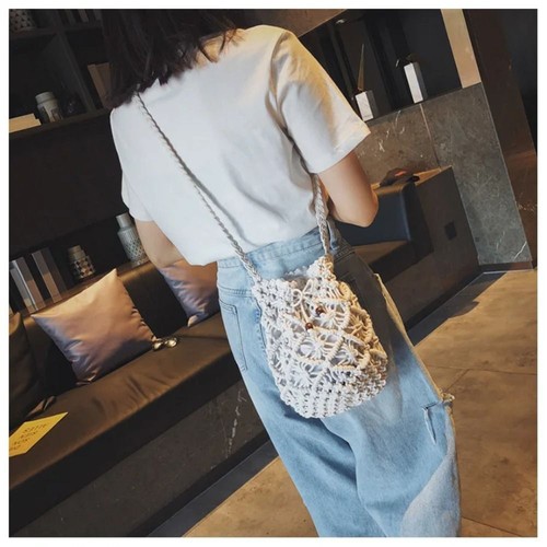 Bohemian Rope Woven Beach Bag Knitted Bucket Bag 2023 Crossbody Bags ...