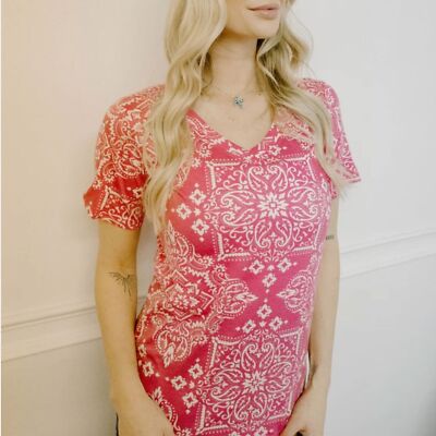 NWT Sterling Kreek 2X Bandana Print RODEO BANDIT TOP Blouse Boho Southwest