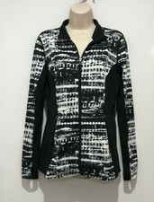 Ideology Long Sleeve Full Zip-up Athletic Jacket Womens Size S Black White 2077