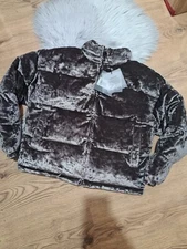 Napapijri Belay Velvet Womens Puffer Brown Jacket Size M RRP 165£ Brand New