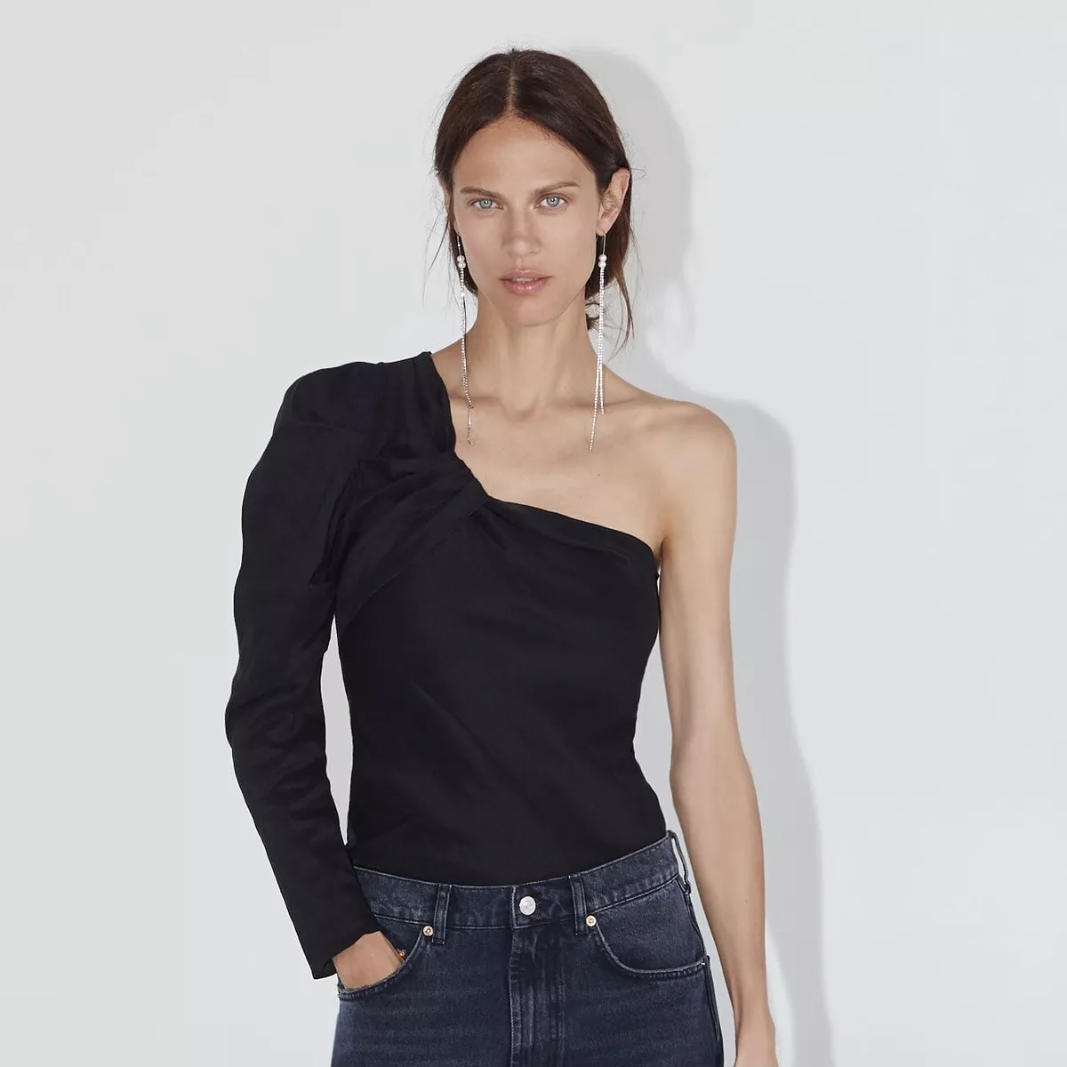 One shoulder top zara deals