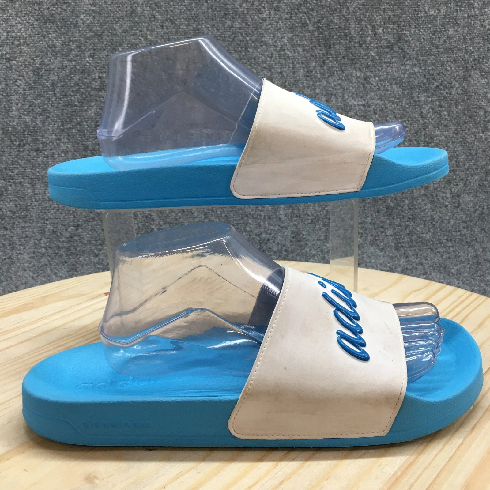 Adidas Sandali Uomo 11 Adilette Casual Slip On Doccia Scivoli GZ5927 Blu Bianco