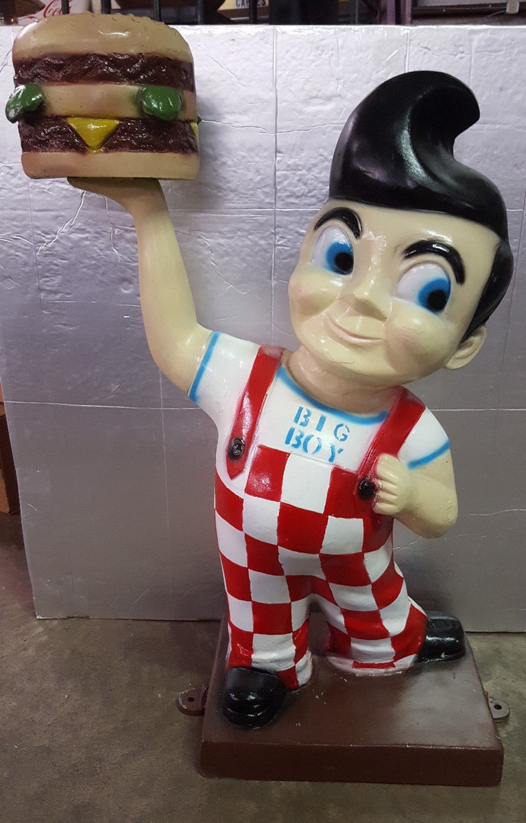 Aluminum Bob's Big Boy Man Cave Statue Advertising Sign Garage Gas