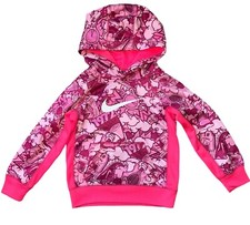 Nike girls pink 1972 graffiti Therma-fit pullover active hoodie sweatshirt 4