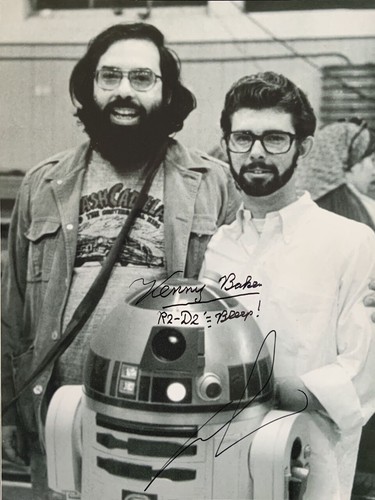 George Lucas & Kenny Baker Star Wars signed 16x12 photo RACC ACOA LOA