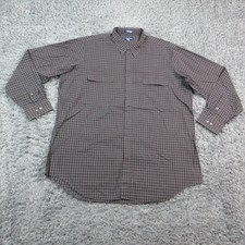 Paul Fredrick Shirt Mens 3XL Blue Check Button-Up Long Sleeve 18 36/37 Big Tall