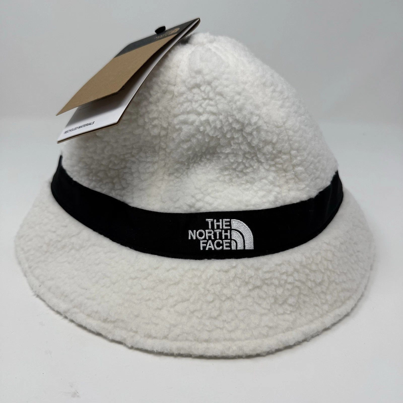 The North Face Bucket Hat Size L/XL White Dune Cragmont Fleece Unisex Cap NEW
