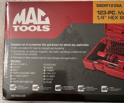 Mac Tools SBDR123SA 123 PC Mac-grip Ratcheting Screwdriver Set for