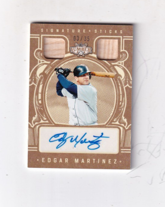 2025 EDGAR MARTINEZ LEAF LUMBER DUAL GU BAT & AUTOGRAPH 03/35 SEATTLE MARINERS