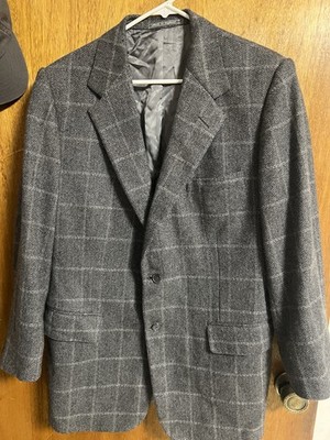 Chester Barrie  Gray Window Pane  Cashmere Blazer 2 Button  Mens 44