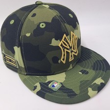 New York Yankees Hat Fitted 7 1/2 New Era 59Fifty Camo Green Armed Forces Day
