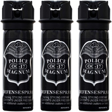 Police Magnum pepper spray USA self defense maximum strength 3 pack 3oz Flip Top