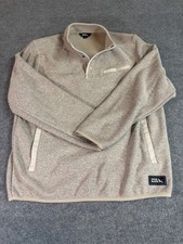 NWOT Eddie Bauer Men's Sweater Fleece Pullover Size Large Heather Ivory New 