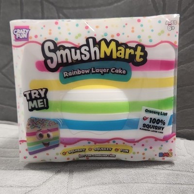 Squishy Rainbow Layer Cake JUMBO SQUISHY 5  Smush Mart RMS USA Crazy Fun VIRAL