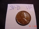 1931D Lincoln Cent VF
