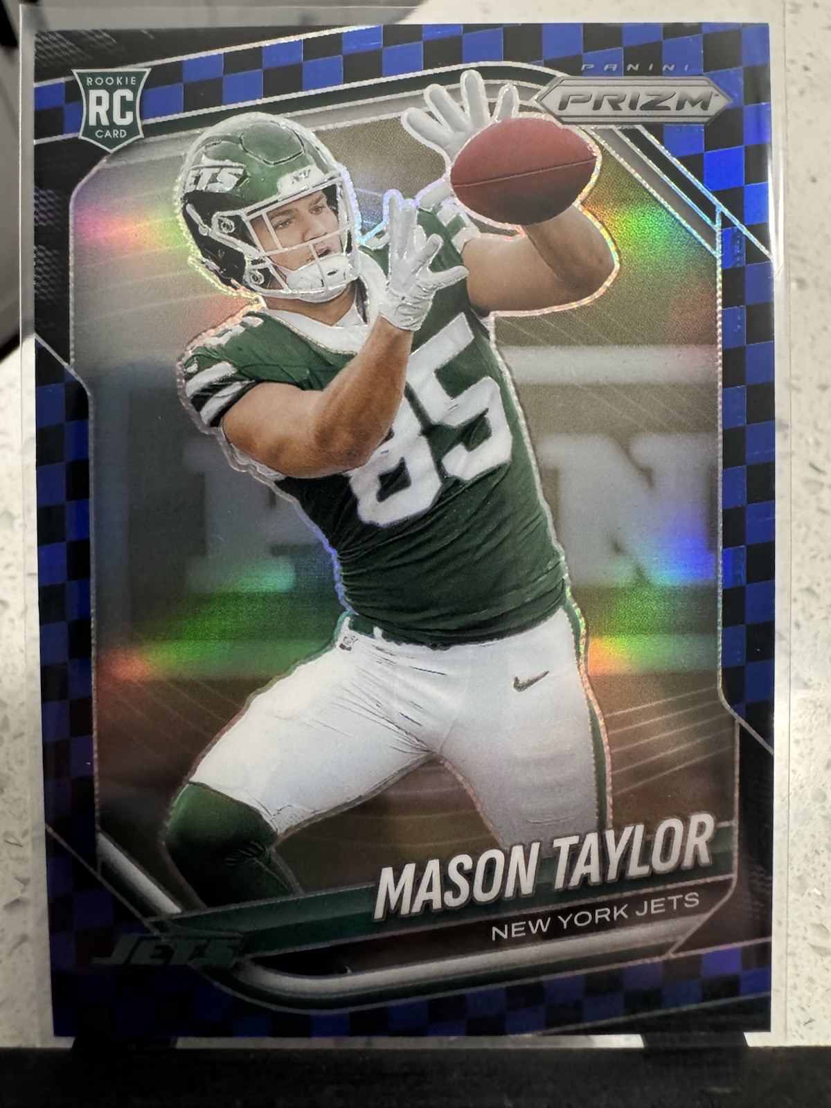 2025 panini prizm 329 Mason Taylor Black & Blue Checker Prizm