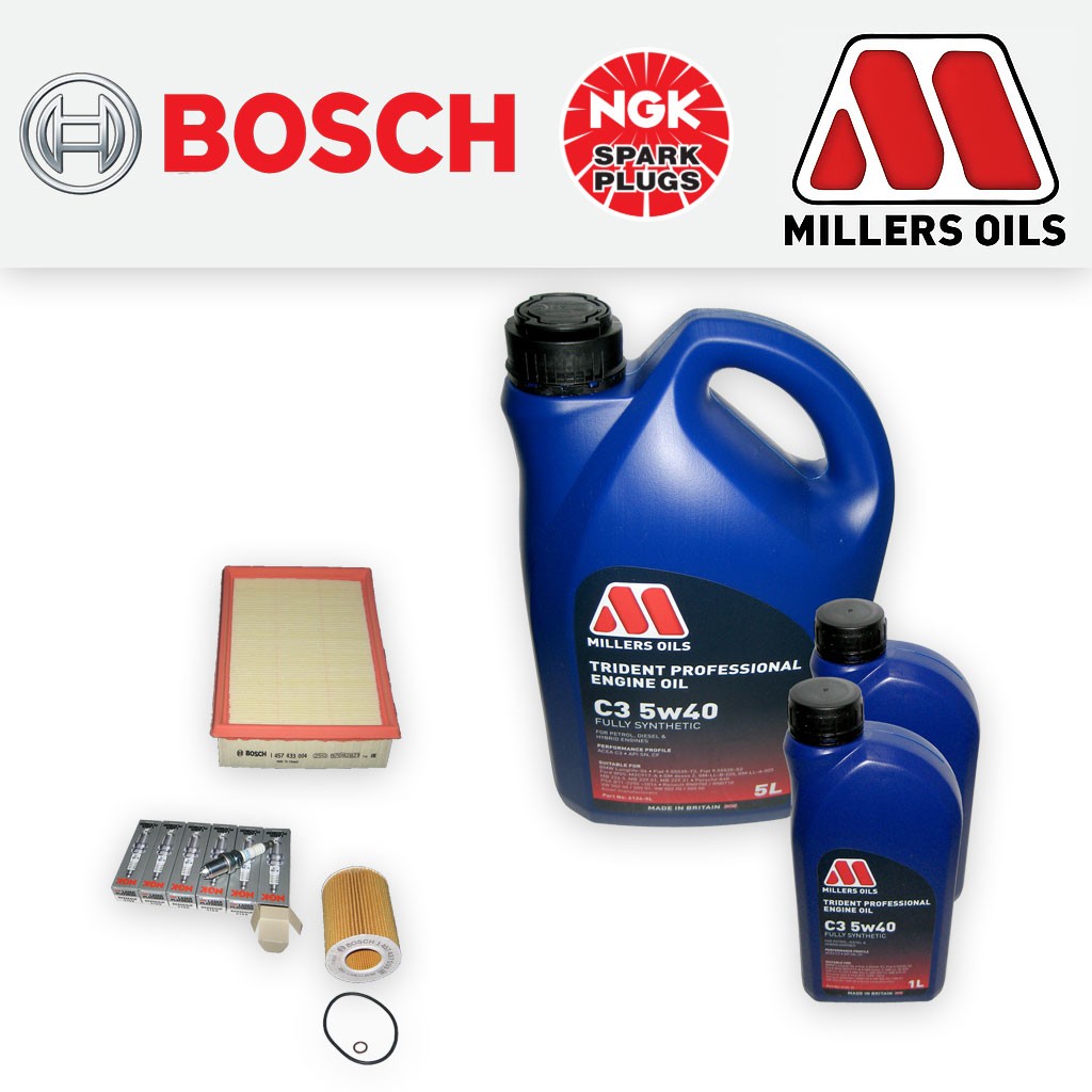 SERVICE KIT for BMW 3 SERIES E46 330I OIL AIR FILTER PLUGS +5w40 OIL (2000-2007)