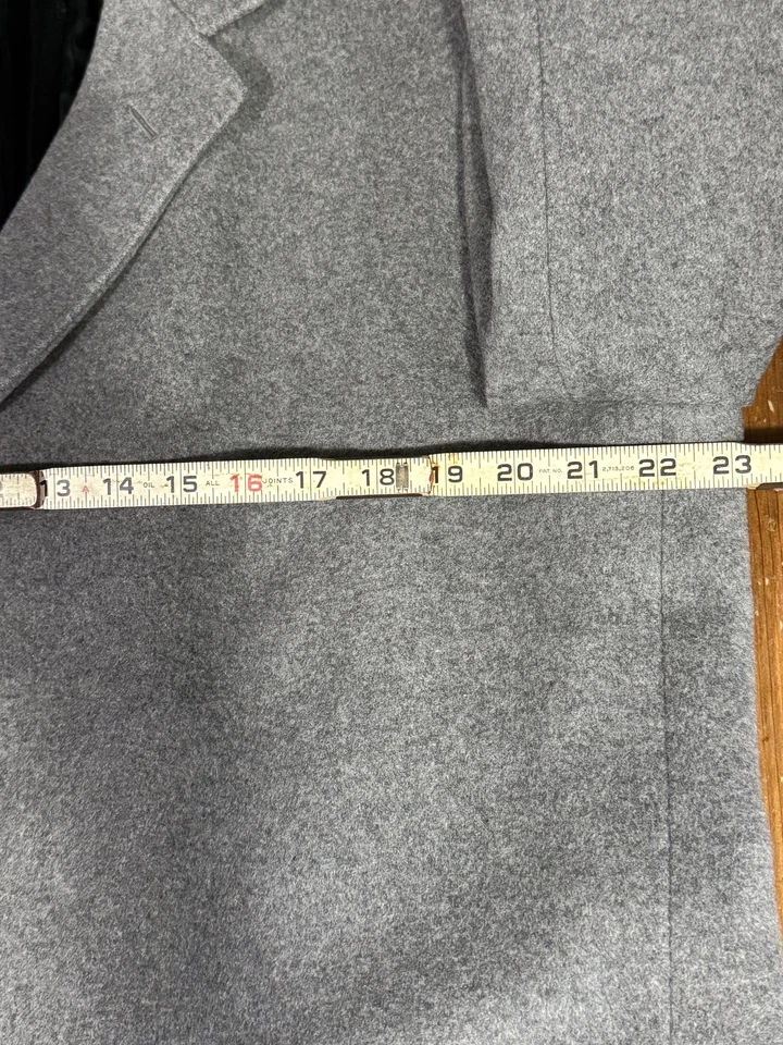 Bloomingdale's Mens Grey Overcoat Cashmere Classic Pre-owned Good - Image 4 of 4