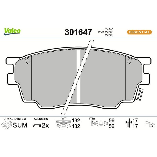 Valeo 301647 Bremsbelagsatz FüR Mazda 6 Gg Bremse BremsbeläGe-image