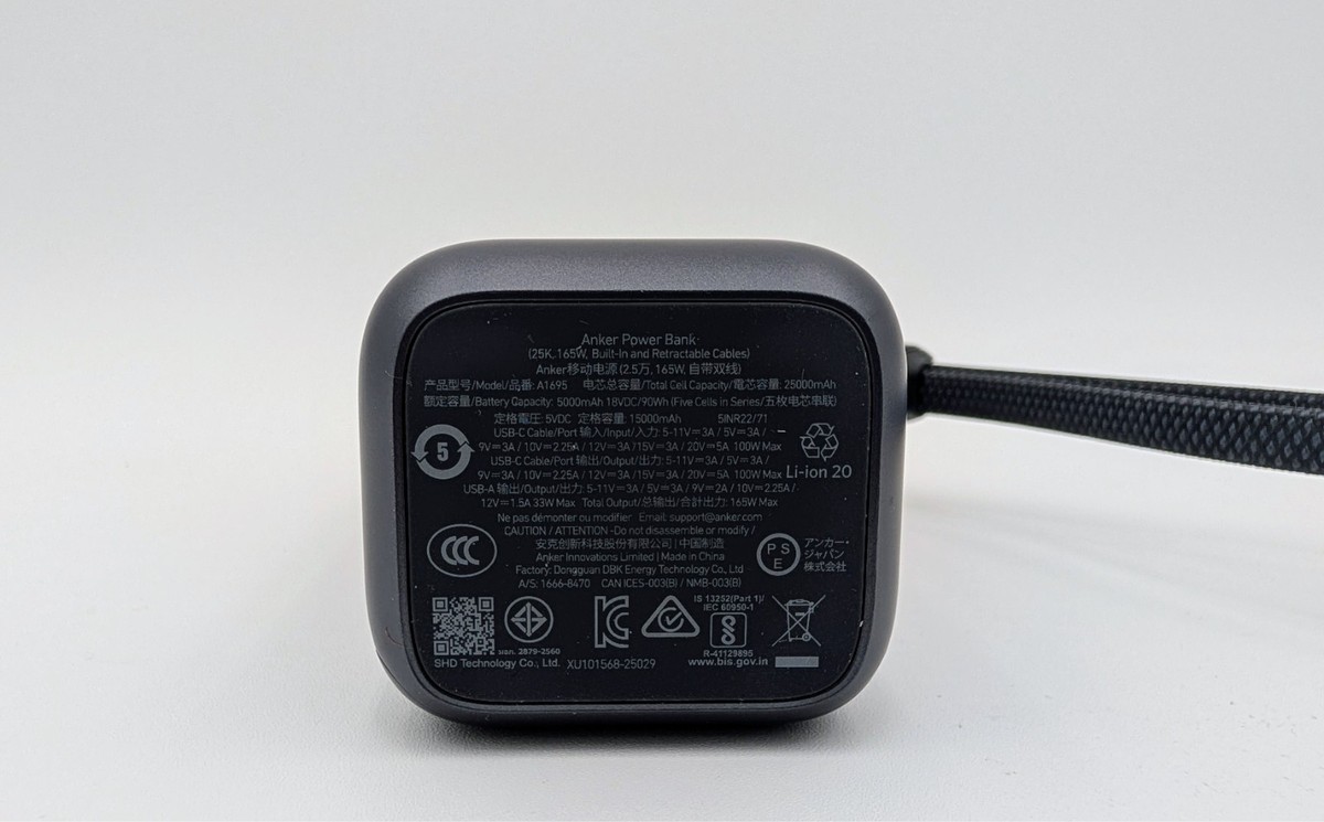 Anker 25000mAh 165W Power Bank Fast Charge Built-in Cables - OPEN