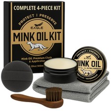 4-in-1 Mink Oil Leather Conditioner Kit   3.52oz 4.72"x4.72"x3.43", White