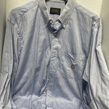 Chaps Ralph Lauren Blue Long Sleeve Button Down Shirt Men Size 17 1/2.  34/35