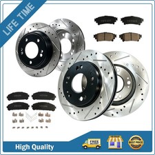 Front Rear Drilled Disc Brake Rotors Brake Pads For 2015-2019 Toyota Highlander Front Rear Drilled Disc Brake Rotors Brake Pads For 2015-2019 Toyota Highlander