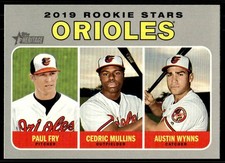 2019 Topps Heritage Cedric Mullins/Paul Fry/Austin Wynns Rookie Baltimore