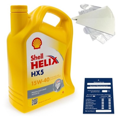 4 Liter original Shell Helix HX5 15W40 Motoröl 550039863 ACEA A3/B3 SET