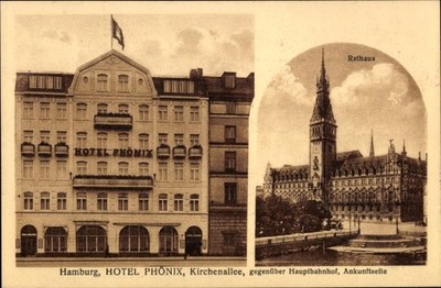 Ak Hamburg St. Georg, Hotel Phönix, Kirchenallee, Rathaus - 11437882