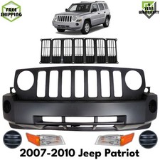Front Bumper Cover Primed Plastic Fog Lights Cover For 2007-2010 Jeep Patriot