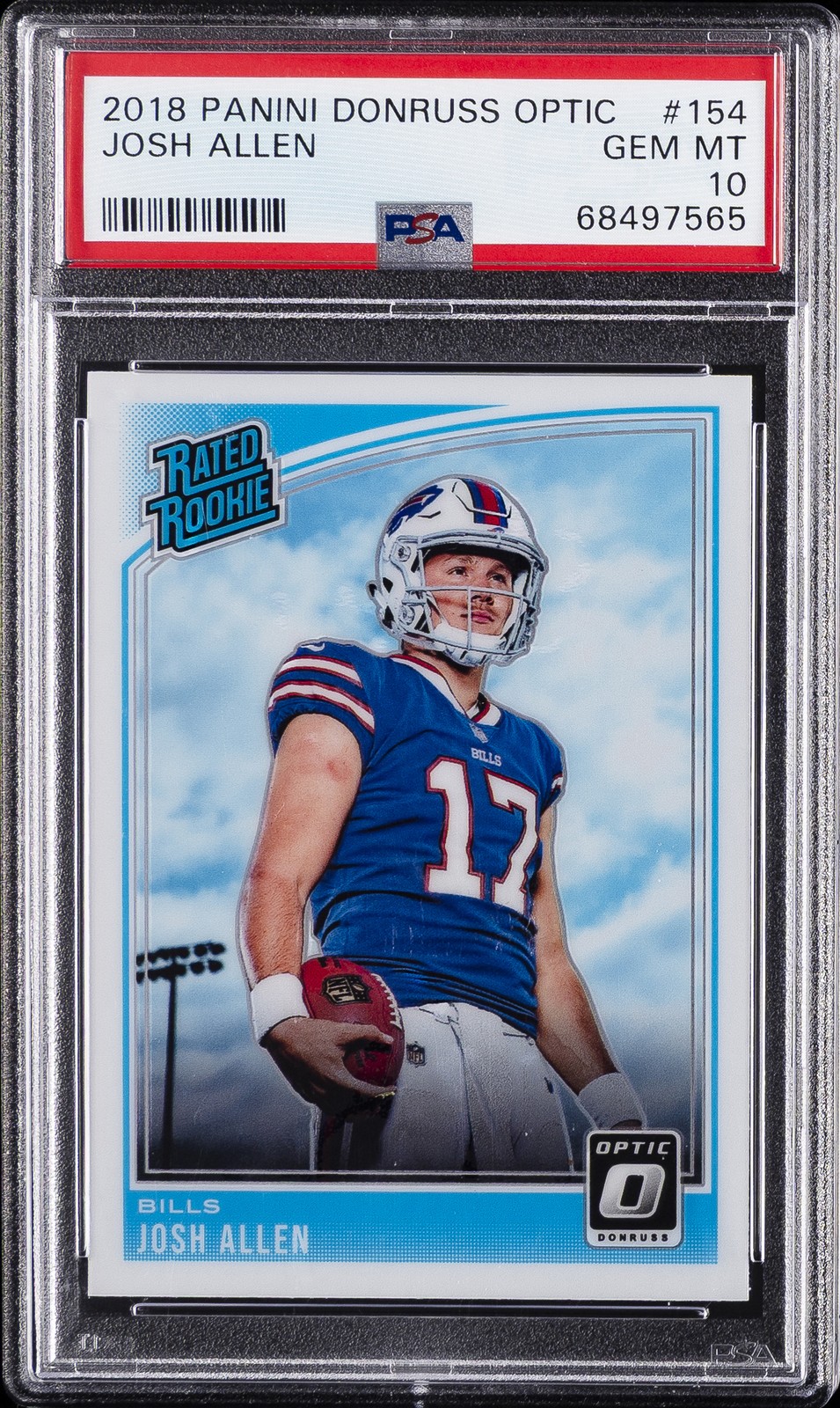 2018 PANINI DONRUSS OPTIC #154 JOSH ALLEN ROOKIE RC PSA 10