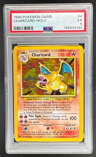 145933101 Charizard 1999 Pokemon Unlimited #4 Rare Holo PSA 5