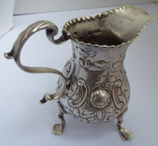BEAUTIFUL EARLY ANTIQUE 18TH CENTURY GEORGIAN 1776 STERLING SILVER CREAM JUG