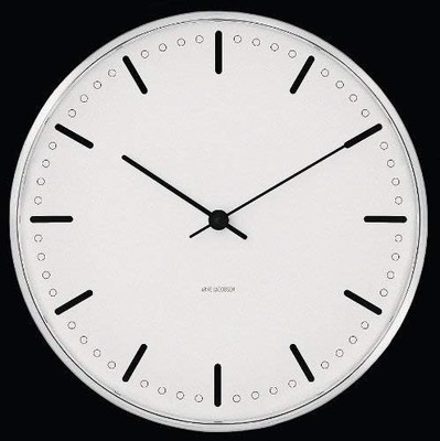ARNE JACOBSEN Wall Clock CITYHALLWC City Hall 290mm BLACK×WHITE