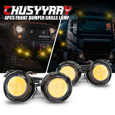 Proyector De Luz Antiniebla LED COB Con Anillo De Halo Amarillo Angel Eyes DRL