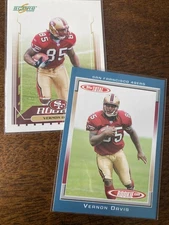 2 ROOKIE Card LOT: TE Vernon Davis 49ers, inc. Score & Total Topps BLUE ROOKIES