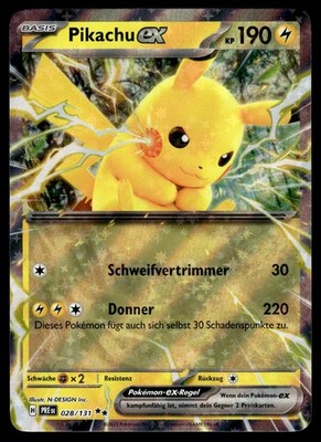 Pikachu ex 028/131 Double Rare Prismatic Evolutions NM Pokemon Karte Deutsch