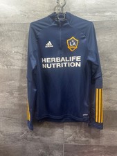 ADIDAS LA GALAXY SOCCER TRAINING TOP NAVY MEN'S JACKET Size S
