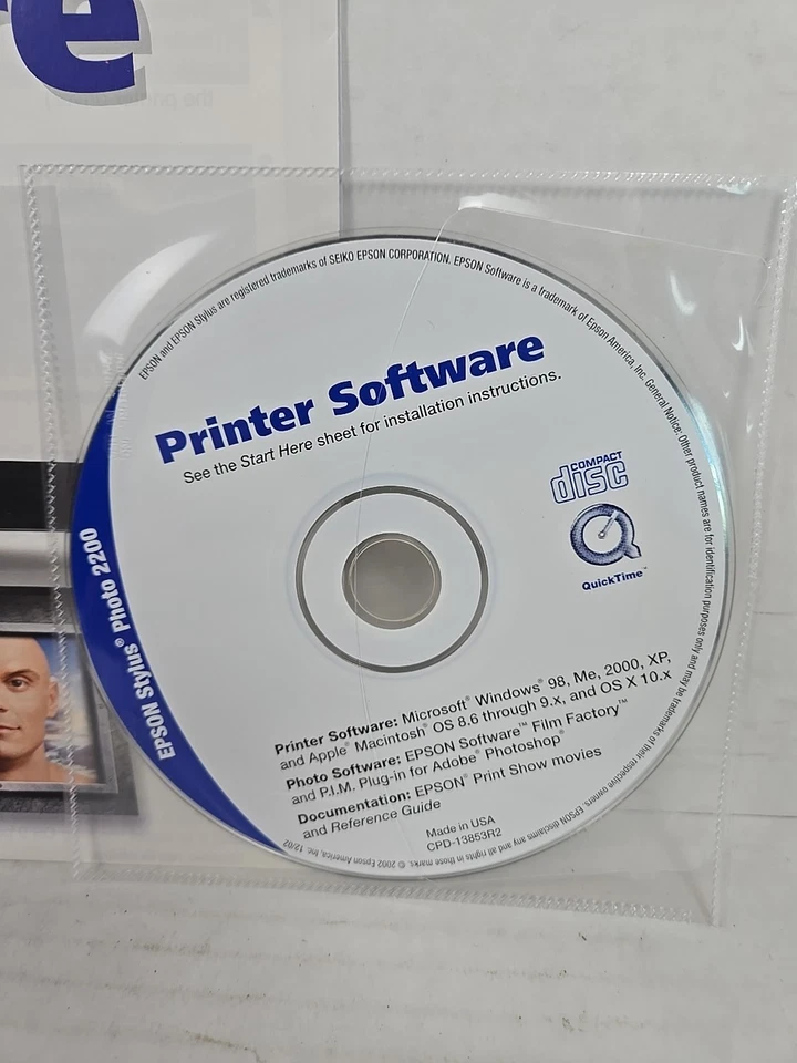 Epson Stylus Photo 2200 Printer Software CD Disc & Quick Start Guide (2002) - Image 2 of 2