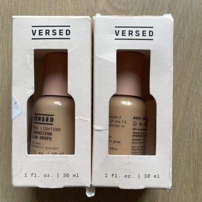 2 Versed SHEER GOLDEN Mood Lighting Luminizing Glow Drops 1oz Each
