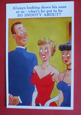 SAUCY Comic SNOOTY MAN LOOKS DOWN NOSE AT LADIES CHECK OUT BOOBS CLEAVAGE Humour