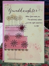 Granddaughter God Made you Sweet Happy Birthday Hallmark Greeting Card KY140