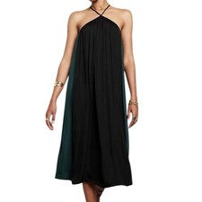 Banana Republic Dress Satin Colorblock Halter Drapey Shift Dress Small NEW Chic