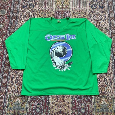 VTG 80s 90s SP Ozzie Ice Hockey Training Facility Jersey Green Polar Bear XL #7