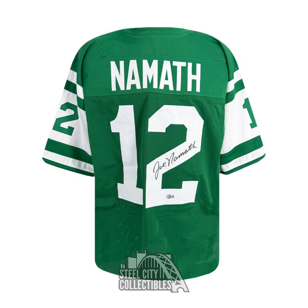 Joe Namath Autographed Signed New York Custom Green Football Jersey - BAS 