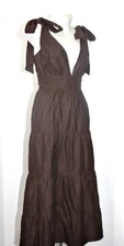 House of Harlow 1960 Brown Linen Tiered Dress Size S Convertible To A Halter NWT